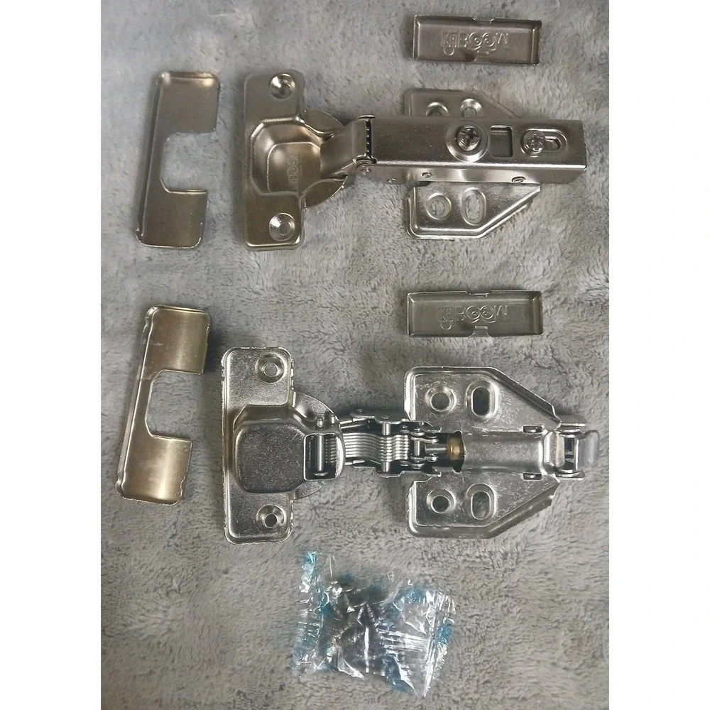2 Pr KH Boom Soft Close Cabinet Door Hinges 35mm w/Drill & Screw Bits Guide READ